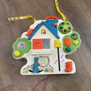 Vintage Fisher Price Crib Toy 1985 Activity Center Box Music Sounds Mirror Works